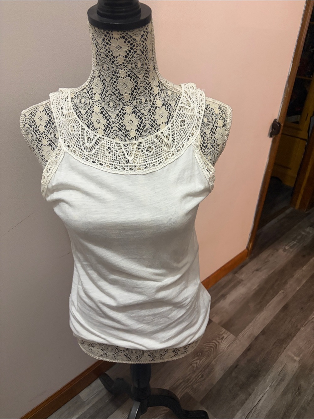 Lauren Ralph Lauren White Lace Yoke Camisole